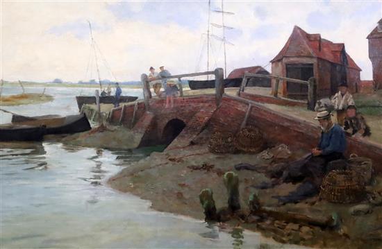 Percy Robert Craft (1856-1937) Old Bosham 20 x 30in.